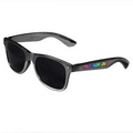 Silver Retro Tinted Lens Sunglasses - Full-Color Arm Printed